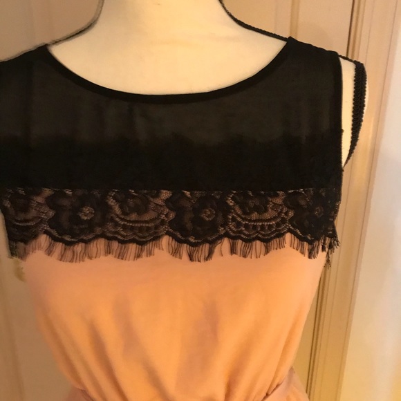 Forever 21 dress blush with black lace. Medium - Picture 2 of 4